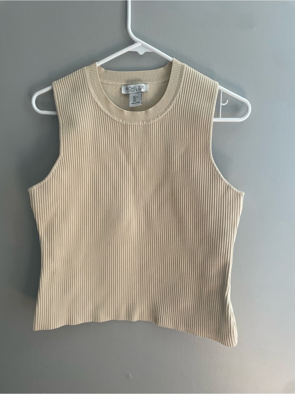 Rachel Zoe Ribbed‎ Sleeveless Tank Top - Beige